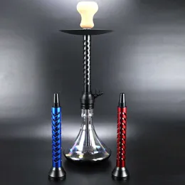 Russian Hookah Set Single Smoking Pipe Porous Outlet Big Smoke Chicha Alloy Large Narguile Complete Shisha Hookah Accessories HKD230809