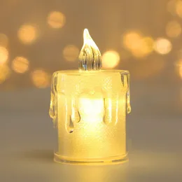 Свечи безжалостными светодиодными свечами чайная свет теплые белые белые свечи на хэллоуин Рождественский свадебный декор брак 4 размер свечи 230809