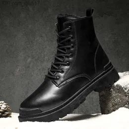 Sukienka buty zimowe kostki męskie dżinsowe punkowe ciepłe buty buty w stylu ulicznym męskie buty na zewnątrz jesienne buty motocyklowe męskie rakiety śnieżne Z230809