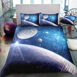 Set biancheria da letto BOMCOM Set copripiumino con stampa digitale 3D Earth Moon Galaxies In Universe Microfiber