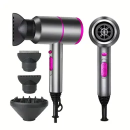 Professional Salon Hair Dryer with Far Infrared Technology - Fast Drying Negative Ionic Warm/Cool Air 3 Speeds Diffuser Concentrator for Curly Hair