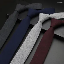 Bow Ties Fashion Style Neck For Men 6cm Skinny Polyester Casual Solid Color Necktie Wedding Business Suits