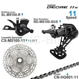 자전거 변속기 Shimano Deore 11speed Groupset SLM5100 시프터 RDM5100 후면 변속기 RDM6100 카세트 42 51T 체인 부품 MTB 230808