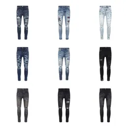 Nuovi jeans di alta qualità pantaloni da moto strappati e strappati jeans da moto slim fit jeans firmati da uomo taglia 30-40