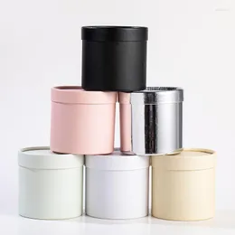 Gift Wrap 10pcs Flower Box Packaging Portable Round Small Hug Bucket Storage Cardboard Candy Day Mother Rose