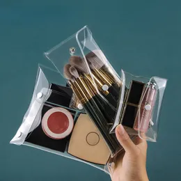 Kosmetiska väskor fodral makeup väska klara arrangör rese bärbar borstfodral förvaring set pvc transparent penna badtoaletttvätt 230808