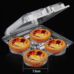 Automatic buckle transparent bake plastic packaging boxes One Up Package egg tart trays Factory custom biscuit dessert Box wholesale 1500pcs/lot