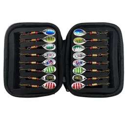 Baits Lures Fishing for Pike Metal Spoon Spinner Lure Set Spoonbait Crankbaits 16pcs Crochet Kit Artificial Bait est 230809