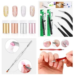 Akryl Nail Art Kit - Nail Art Manicure Set Acrylic Powder Brush Glitter File French Tips UV Lamp Nail Art Decoration Tools Nail Drill Kit för nybörjare