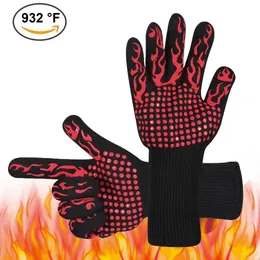 Manoplas para horno 500 800 grados Anti corte Guantes resistentes a altas temperaturas Fuego abierto Sin decoloración BBQ Barbacoa 230808