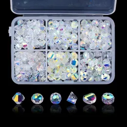 Akrylplast Lucite Super Shiny 6mm Blandad form Glaspärlor Charms Löst distansmycken Pärlor för smycken som gör DIY -hantverkstillbehör 350 st/Box 230809