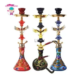 Ensemble de narguilé arabe Chicha avec un seul tuyau Bol de narguilé Base de narguilé en verre Narguile Complet Fumer Tuyau d'herbe Accessoires de narguilé HKD230809