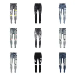 Mens Designer Jeans Jeans For Men Mens Jeans European Jean Hombre Mens Pants Byxor Biker Broderi Ripped For Trend Cotton Fashion Jeans Män lastbyxor 30-40