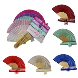 Other Event Party Supplies 50pcsLot Customs Bamboo Hand Folding Fans with Gift Box 3040pcs Wedding Favors with Personalized Names and Date 230809