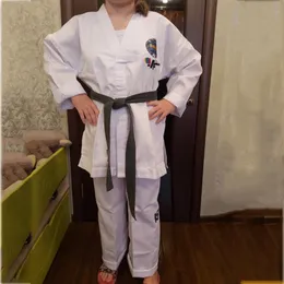 BEZPIECZEŃSTWA DORODZICIE MĘŻCZYZNA KOBIETA KODZINIE BIAŁY BAWIEDOWY Mundur ITF Zatwierdzony Taekwondo Student GI Equipment Doboks Karate Equipment 230808