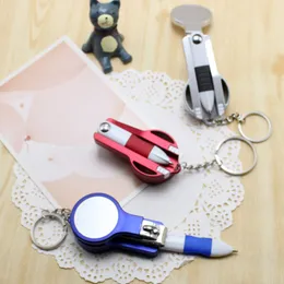 100 st/Lot Mini Creative Nail Clipper Folding Ballpoint Pen Key Chain Keychain Keyring Pen Nail Cutter
