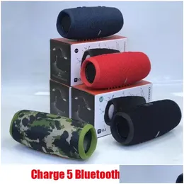 Portabla högtalare laddar 5 Bluetooth -högtalare med logotyp Charge5 mini trådlöst utomhusvattentät subwoofer support TF USB -kort UPS/FE DHXLF