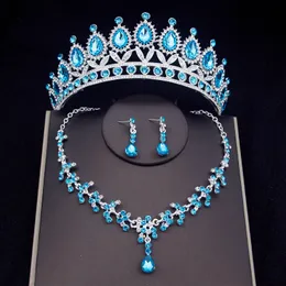 Hochzeits-Schmuck-Sets, modische Braut-Schmuck-Sets, Braut-Tiara, Krone, Ohrring-Set, Halskette für Frauen, Geburtstagsfeier, Hochzeit-Schmuck-Sets, Zubehör 230808