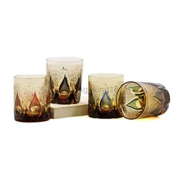Edo Kiriko Drinking Glass Crystal Whisky Cup In Candle-light pattern Hand Cut Design Cocktail Glass With Gift Box 1PC HKD230809