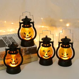 Velas Halloween atmosfera decorativa arranjo de luz ornamentos criativos pequena lâmpada de óleo vela eletrônica handheld abóbora 230808