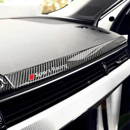 Car Interior Accessories Carbon Fiber Dashboard Decoration Trim Strip Stickers Car for Audi A4 A5 2017- Car Styling277F