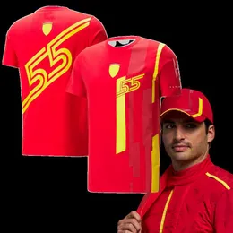 AR3Z 2023フォーミュラワンメンズファッションTシャツF1レーシングチームScudria Carlos Sainz Spanish Grand Prix Special Edition Soaking Race Motorcycle