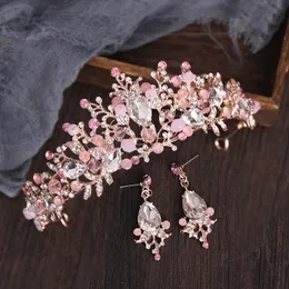 Свадебные украшения для волос Розовое золото Серебряное цвет розовый хрустальный свадебная свадебная тиара и корона ручной работы