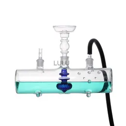 80MM Dia Tank MP5 Glass Hookah With Color Black Blue Inner Filter Shisha Water Pipe Thick Chicha HKD230809