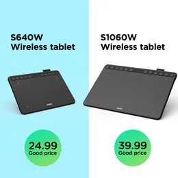 Canetas para tablets gráficos UGEE S1060WS640W Tablet de desenho sem fio Suporte gráfico digital Android Windows Mac para design de escrita 230808