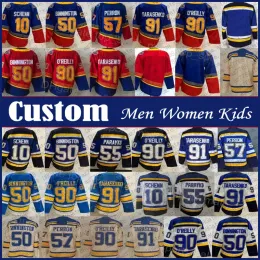 Custom St. Louis''Blues''10 Brayden Schenn Justin Faulk Hockey Jersey Robert Thomas Kasperi Kapanen Jakub Vrana Torey Krug Colton Parayko 50 Binnington