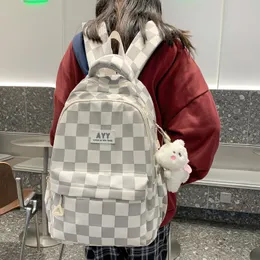 Colorful Plaid School Bags Fashion Teens Large Capacity Packsack Grid Printed Backpack