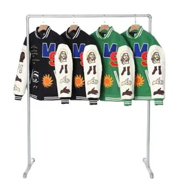 Men Varsity Jacket MS Designer Kurtka wiatrówka z długim rękawem Męskie Letterman Kurtka Ubranie przyciski z paskami Bomber Jackets Baseball Mundlid