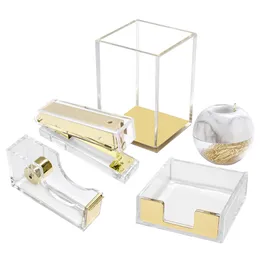 Pencil Cases Office Supplies Gold Desk Organizer Set Rose Accessories Home 230808