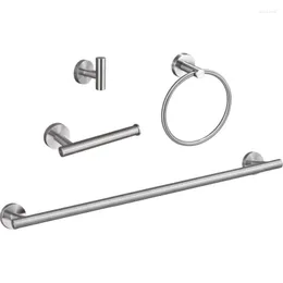 Bath Accessory Set 4-Pieces Brushed Nickel Bathroom Hardware Includes 18-Inch Towel Bar Wall Mount Durable SUS304 Stainless Steel