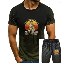 Męskie dresy jestem głównie pokój miłość szczęście Retro Buddha Namaste Yoga T Shirt Zen Master Teecool Casual Pride Men unisex moda