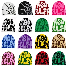 Czapki czapki/czaszki czapki czapń mea culpas czapki dla kobiet mężczyzn para y2k hats ins moda maska ​​kpop wełna czaszki kaptury lady akcesoria gorro 230808