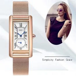 Chenxi Women Watches Luxury Square Rose Gold Mesh Strap Ladies Watch Fashion Quartz for Bracelet208V