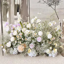 装飾的な花豪華な白いバラジラヤハイジラミーベイビーブレスフラワーウェディングイベントロードガイドフロアウィンドウディスプレイバンケットパーティープロップ