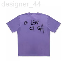 Женская футболка дизайнер High версия 2023 Лето-новая B Семейная фронт и задняя часть английского искусства