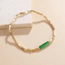 Bracciale con perline di riso in filo Forza elastica Moda Semplice lavoro a maglia Boemia Conchiglia di mare regolabile Originalità con perline