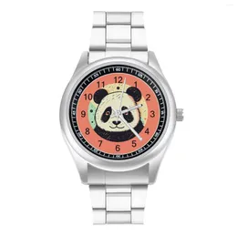 Zegarek panda kwarc zegarek proste koło urocze stalowe po nadgarstku biuro biura retro hurtowa zegarek