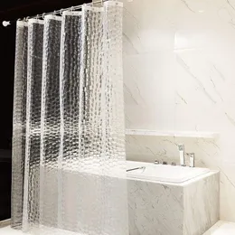 Toothbrush Holders 3D Shower Curtain Transparent Waterproof Mildew Proof Bath Curtains Modern EVA Environmental Bathroom With Hooks 230809
