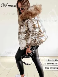 Wmstar Down Count Kadınlar Kış Artı Boyutu Giyim Puffer Ceket Hoodies Tüylü Kısa Uzunluk Toptan Dropshipping T230809