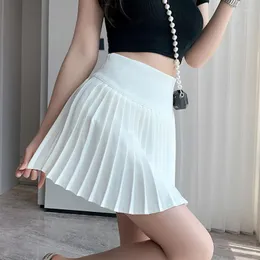 Gonne moda coreana tennis pieghettato donna estate nero bianco vita alta minigonna jk a trapezio per ragazze Y2K
