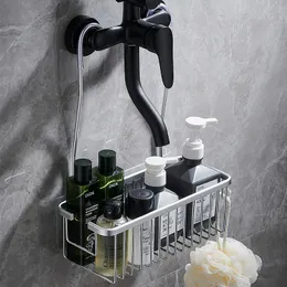 Półki łazienkowe aluminiowe kran w wieszak rdzeniowe organizatory stali nierdzewne koszyk toaleta prysznicowe haczyki szamponowe 230809