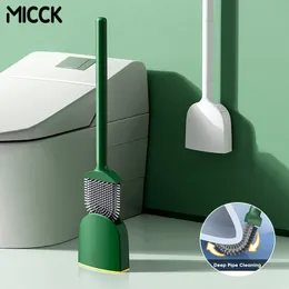 Toothbrush Holders MICCK WC Toilet Brush Silicone Cleaning With Detachable Handle WallMounted Tools For Bathroom Home Accessories 230809