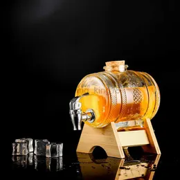 Glass Barrel Whisky Decanter Nautical Liquor Beer Dispenser Lead Free Decanter for Scotch Bourbon Rum براندي جديد 1000 مل HKD230809