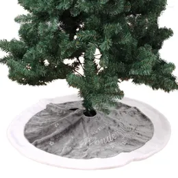 Decorazioni natalizie LUCIDREAM Gonna per albero ricamata da 90 cm Tappeto grigio Tappeto corto in peluche Tappetino spesso per regali 2023