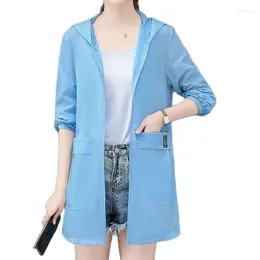 Women's Jackets Sunscreen Long Summer Outdoor Breathable Cycling Ms. Sun-protective Clothing's Fashion Loose Anti-Ultraviolet Top