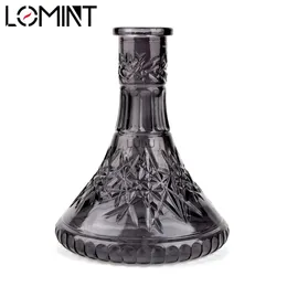 Lomint Glass Hookah wazon shisha baza wytłaczania procesu butelka akcesoria chicha czarny czysty kolor lm-v003 HKD230809